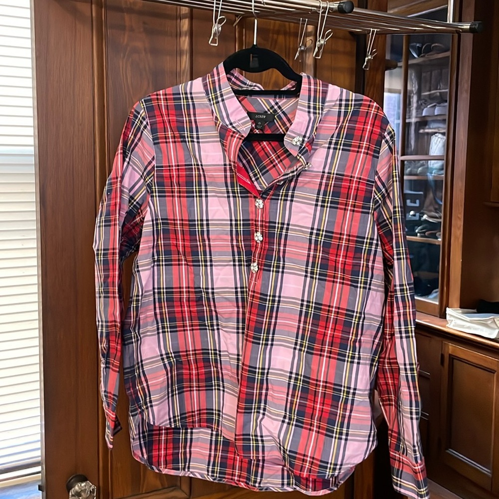 J. Crew plaid blouse